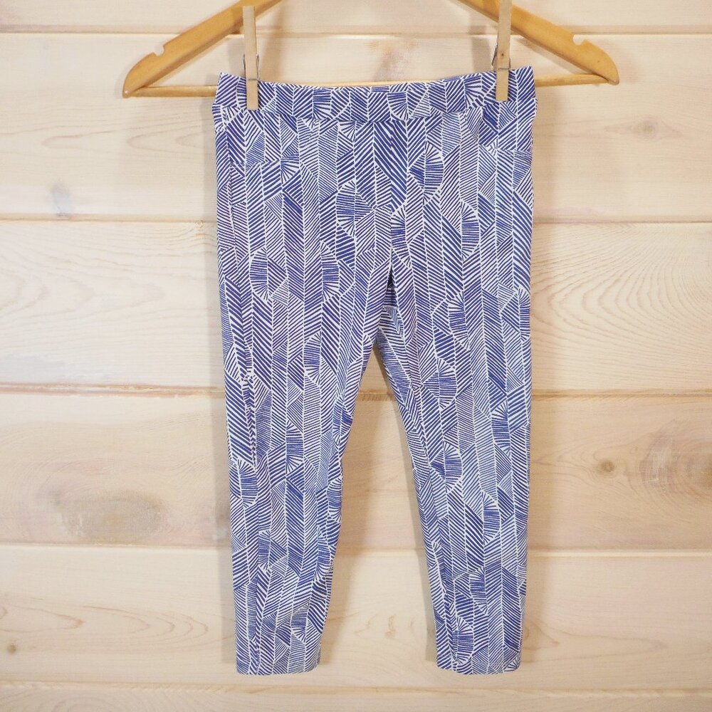 J. Mclaughlin Youth Girls size 6 Jojo Pants Stretch Pull-on Blue White Print